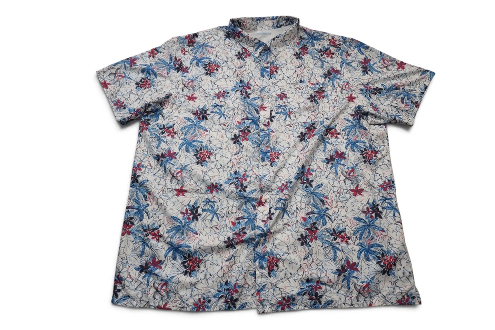Columbia Shirt Mens 4XLT Hawaiian Floral Omni-Shade Short Sleeve Button Up